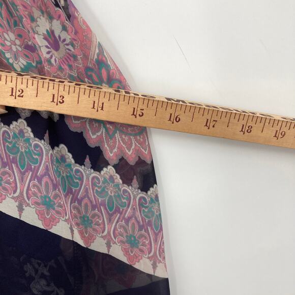 Agaci Boho Strappy Navy Maxi Dress Vacation Beach Women’s Medium - Picture 11 of 14